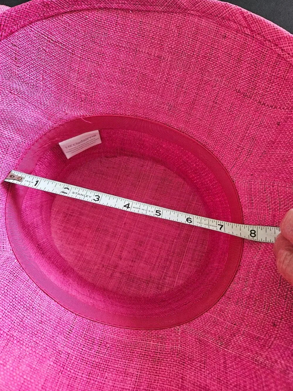 Liz Claiborne Vintage-inspired Fuchsia Pink Sinamay Straw Derby Style Hat
